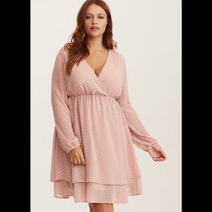 Torrid BLUSH TEXTURED CHIFFON SKATER DRESS